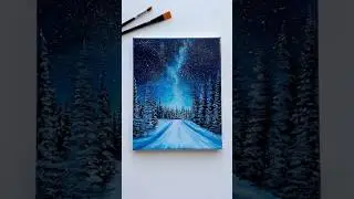 Winter nights🎄Cozy Christmas vibes ❄️   #acrylicpainting #christmas #art