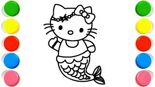 Beautiful Hello Kitty Mermaid Drawing, Painting & Coloring For Kids and Toddlers, Child Art#drawing