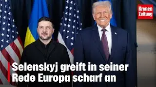 Selenskyj greift in seiner Rede Europa scharf an | krone.tv NEWS