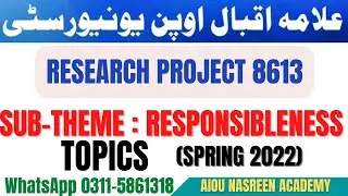 subtheme Responsibleness topic selection 8613 Research project spring 2022 Aiou #Responsibleness8613