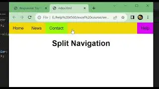 how to create a split navigation bar with HTML CSS for Beginners