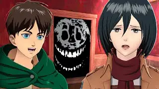 Mikasa e Eren do AOT VR Jogam Doors no Roblox