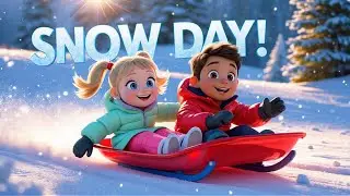 🎵❤️💙Snow Day, Let’s Play! ❄️☃️ |  Sledding, Snow Angels & Cocoa Time! #wintersong
