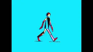 Abstract Human Figure Walking Loop with Trance Music