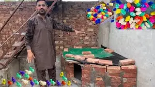 Aj pet house mei chozo k liye  khoda benaya| 50 colourfull chicks😍😍|how to make chicks cage at home👍