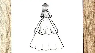 How to draw a girl from backside easy | easy girl drawing ideas