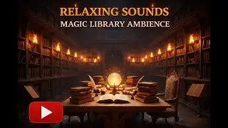 Magical Library Ambience | Fireplace & Ancient Books | Relaxing Fantasy Sounds