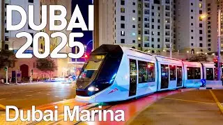 Dubai Marina Night Walk |4K| Dubai Marina to JBR Walking tour 🇦🇪