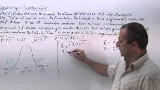 Beidseitiger Hypothesentest &uuml;ber Normalverteilung berechnen, Beispiel 6 | W.20.07