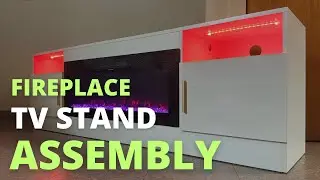 Lemberi Fireplace TV Stand with 36 inch Fireplace Up to 80