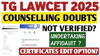 Lawcet Counselling Certificate Verification Doubts@StudentUpdates247 