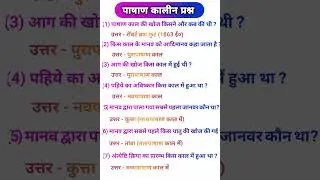 पाषाण काल || प्रागैतिहासिक काल || B.A 5th semester ancient history || pashan kaal questions