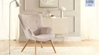 Lenari - Lounge-Sessel & Fußhocker – Cordstoff & Massivholz für stilvolles Wohnen