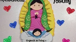 VIRGENCITA  ANIMADA EN FOAMY O GOMA EVA PARA BAUTIZOS, COMUNIONES Y DEMAS EVENTOS .