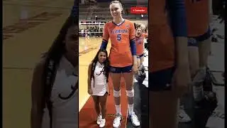 Tallest Female Volleyball player spikes at 7'1