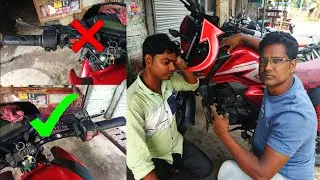 Honda shine SP #bike girne se handle ek taraf khinchta hai #problem solve #hindi