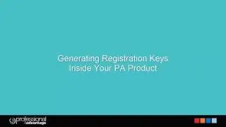 Generating Professional Advantage Product Registration Keys
