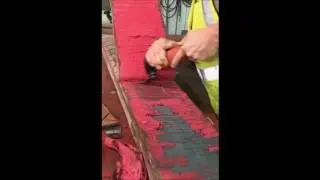 Wenco Mining improvised rubber lining / pulley lagging removal