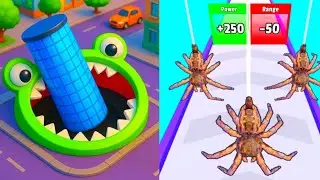 Hole.Io vs Spider Shoot Run - ASMR games ( New Update ) Math games, All Max level Max level