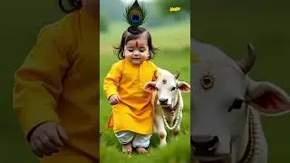 #cute #krishna #gaumata #morning #shorts #bhajan #baby #cow #music #song #love #reels  #viralvideo