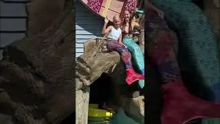 Mermaid Pool Party: Epic Slide & Rainbow Magic! #shorts