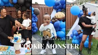 VLOG| SESAME STREET: COOKIE MONSTER PARTY | FIRST BIRTHDAY CELEBRATION | ARIANNE STYLLZ