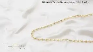 Trendy Ball Chain Necklace Handmade Turkish 925 Sterling Silver Jewelry