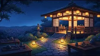 🏮 Traditional Japanese Cafe Ambience | Warm Sakura Vibes & Lofi Beats ✨ Chill, Study, Relax