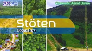 Stöten In Summer - Fjäll Mountains Ski Resort - Grundforsen - 4K Drone Aerial - July 2024