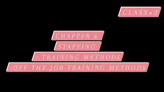 12th Staffing- Training methods | Off the Job training|