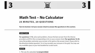 SAT Practice Test: Math No-Calculator Portion Answers and Explanations