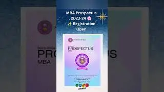 MBA Prospectus 2023-24 Registration Open #ugc #registrationopen