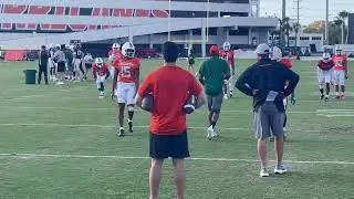 Miami Hurricanes Spring Practice offensive work March 23