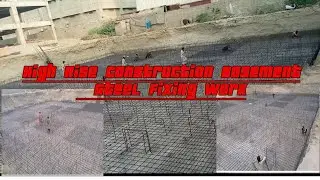 High rise construction basement Steel fixing work G+6 Building raft 👷&zwj;♀️👷&zwj;♀️