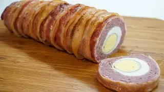 How to make Meatloaf with boiled eggs and bacon. Meatloaf recipe ! #65