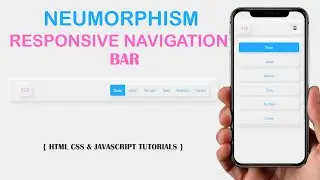 Neumorphism Responsive Menu Navigation Using HTML, CSS & JS || Navigation Bar Tutorials 