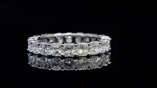 4 Carat Natural Cushion Cut Diamond Eternity Band