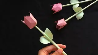 How to Make Origami Tulip 🌷 | Easy Paper Flower Craft Tutorial | DIY Tulip Flower