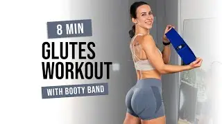 8 min RESISTANCE BOOTY BAND At Home Workout - No Jumping, Glutes Burn