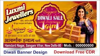 Diwali Banner Designing in Coreldraw X7 | Jewllery Flex Design
