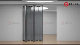 Sliding Folding 16x45 Profile Partition I Centre fold I Soft Close I CLEXA