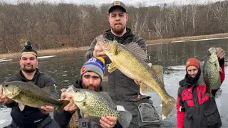 Multispecies First Ice Tipup Fishing in Southern Wisconsin!!! (Surprise Fish!)