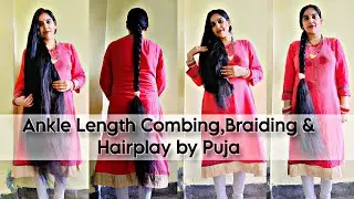 &ldquo;Ankle-Length Hair Elegance | Combing, Braiding, Knotting & Bun Styling with Grace 💫&rdquo;