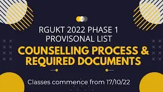 rgukt 2022 counselling | iiit selection list phase 1 | iiit counselling certificates | #rgukt #iiit