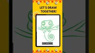 Draw a Cute Chameleon Step-by-Step | Easy & Fun! #beginnerarttips #drawing