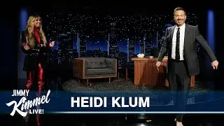 Хайди Клум и Джимми Киммел тренируются ходить на высоких каблуках с сырыми яйцами