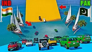 GTA 5 INDIA VS PAKISTAN VS LUXURY SUV CARS DEEPEST SEA WATER CLIMB CHALLENGE | Gta 5 Gameplay