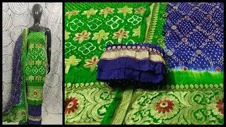Bandhani dress set-134 | Semi gajji silk embroidery suits