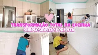 FIZEMOS UMA PAREDE DE TIJOLINHOS DE ISOPOR FÁCIL E ECONÔMICA| TÔ APAIXONADA😍| TRANSFORMEI A COZINHA