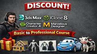 Christmas Discount | 3ds Max + iClone 8 + Character Creator 4 + Marvelous Designer Paid Course